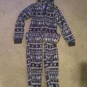George Winter Cozy Gray and Cream Onesie